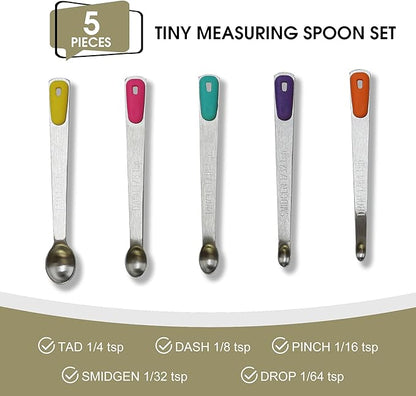 Mini Measuring Spoons Set, Tiny Stainless Steel Measure Teaspoons
