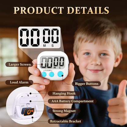 6 Pack Digital Kitchen Timer Small Classroom Timers