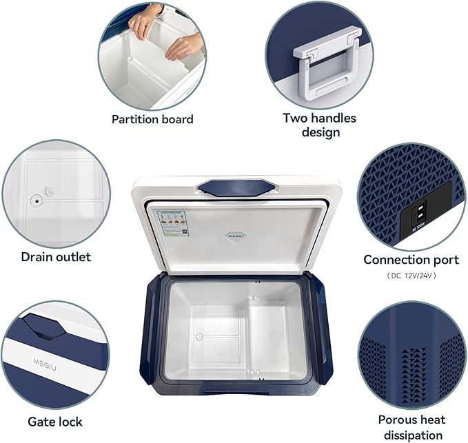 12 Volt Refrigerator Car Fridge Portable 12V 40 Quart Freezer Compressor Cooler