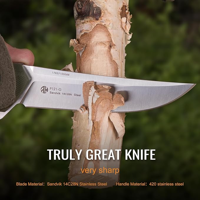 Heavy Outdoor Tactical Folding Pocket Knife for men,14C28N Stainless Steel Blade,G10 Handle,Liner Lock,EDC Hunting Bushcrafting Camping Knives Belt Clip Carry,Microtech Elemental Fishing Hiking,Father Dad Gifts Ruike p121