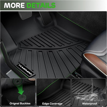Floor Mats for 2011-2016 Hyundai Elantra All Weather TPE Floor Liners Custom Fit for Elantra 2011-2016 1st & 2nd Row Anti-Slip Full Set Car Mats(Not Fit GT or Touring Models)