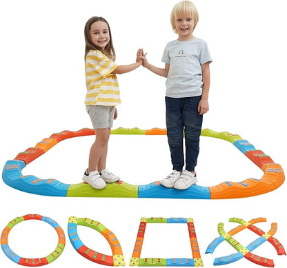 Special Supplies 20 Piece Stepping Stones for Kids, Indoor and Outdoor Balance Blocks Promote Coordination, Balance, Strength Child Safe Rubber Bottom