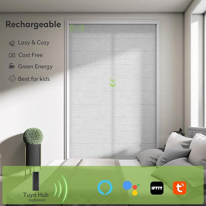 ZSTARR Smart Roman Shades Rechargeable Motorized Blinds