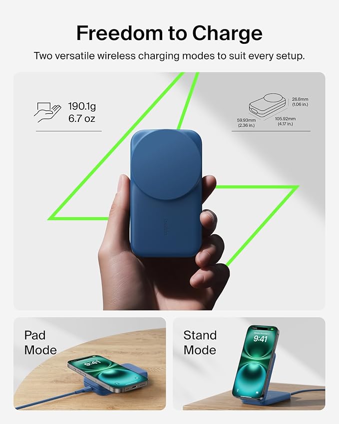 Belkin MagSafe Charger Compatible, 3-in-1 Charging Station, Qi2.2 25W Magnetic