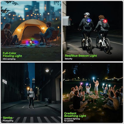 Wurkkos HD03 Rechargeable Flashlights EDC Clip-on Light, Bright 680 Lumens Pocket Flashlight, Combines Spotlight/Floodlight/RGB Light, Magnetic, IPX6 Waterproof for Cycling, Repairing (Olive Green)