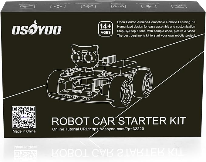 OSOYOO Robot Car Starter Kit for R3 | STEM Remote Controlled Educational Motorized Robotics for Building Programming Learning How to Code | IOT Mechanical DIY Coding for Teens Adults