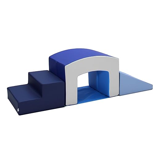 Factory Direct Partners 12824-NVPB SoftScape Playtime Grow-n-Learn Tunnel Climber for Toddlers and Kids(3-Piece) - Navy/Powder Blue, 12824-NVPB