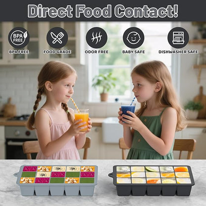 Silicone Ice Cube Tray 3 Pack