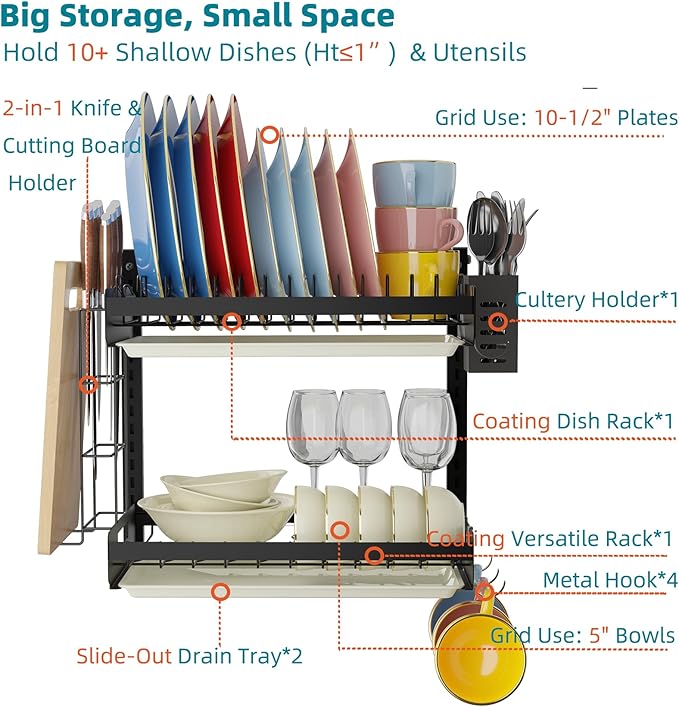 Hanging Wall Mounted Dish Drying Rack