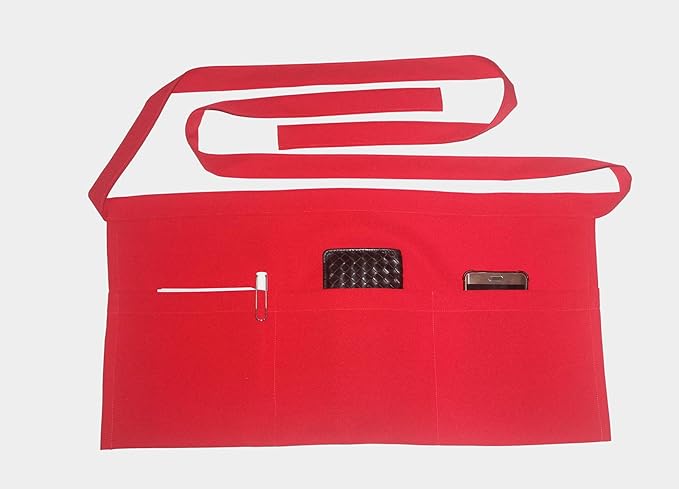 Resist water 3 big Pockets Waist Server Apron Kitchen Restaurant Unisex Half