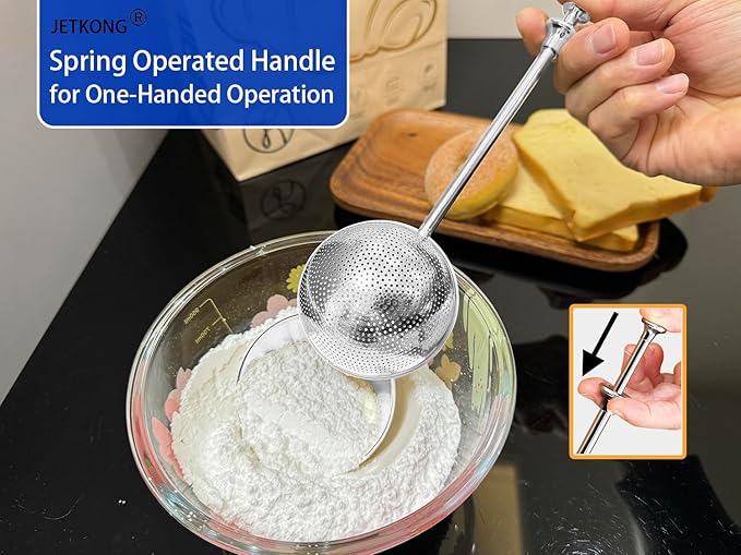 JETKONG 2 Pcs Flour Sifter, Stainless Steel Flour Duster