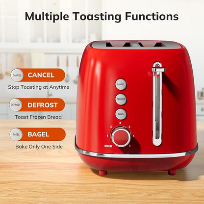 2 Slice Stainless Steel Toaster Retro