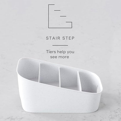 YouCopia ShelfBin Packet Organizer, 4-Tier Stairstep Raised Divided Bin