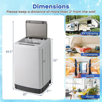 COSTWAY Portable Washing Machine, 11 LBS Full Automatic Portable Washer