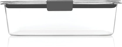 Rubbermaid Brilliance Food Storage Container, Large, 9.6 Cup, Clear 2024351 (Pack of 2)