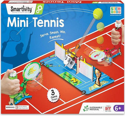 Smartivity Tabletop Tennis - Pickleball Game Kit for Kids 6 to 12, 2-Player STEM Toy with Mechanical Rackets & Scoreboard, Birthday Gift for Boys & Girls Age 6,7,8,9,10,11,12,13,14 Years