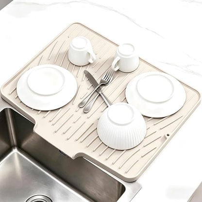 Silicone Dish Drying Mat for Kitchen Counter Sink, Non-Slip dish drying Pad
