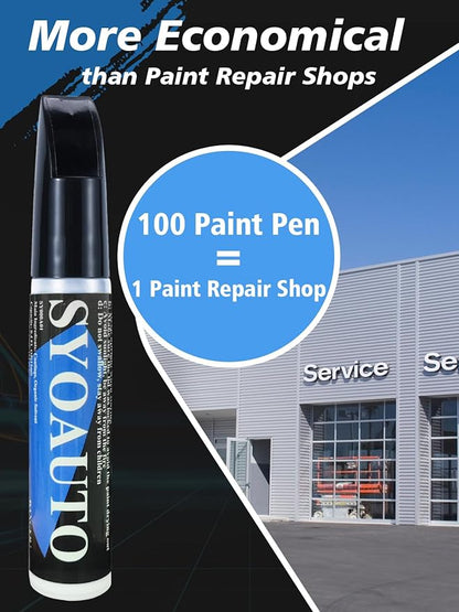 SYOAUTO Flat Black Car Touch Up Paint Auto Touch Up Paint 0.4 oz Flat Black Automotive Scratch Repair Pen Brush and Tip 2 in 1 Pen