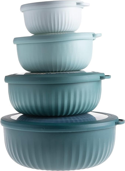 COOK WITH COLOR Prep Bowls with Lids- Wide and Deep Nesting Plastic Small