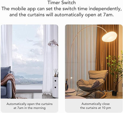ZIZEV Solar Powered Smart Curtain Motor, APP Remote Control Automatic Curtain
