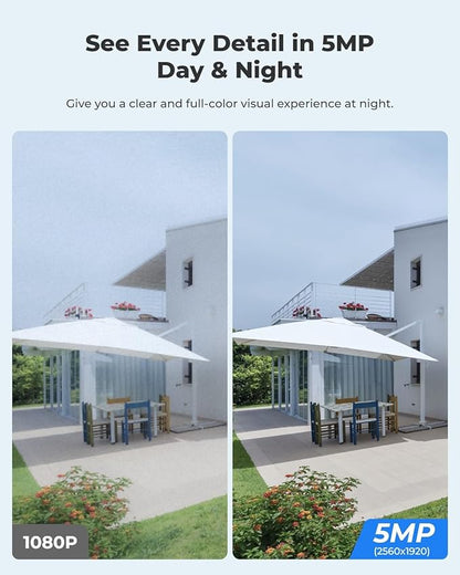 REOLINK Security Cameras Wireless Outdoor, Pan Tilt Solar Powered, 5MP 2K+