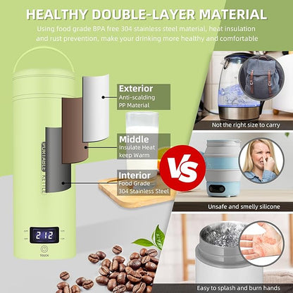 Travel Electric Kettle Portable Small Mini Tea Coffee Kettle Water Boiler