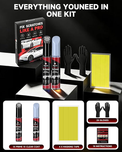 Iconic Silver Metallic JS/M7432A for Ford Touch Up Paint Kit[2K Clear Coat Included],Exact Color Match Touch Up Paint for Chip and Scratch Repair