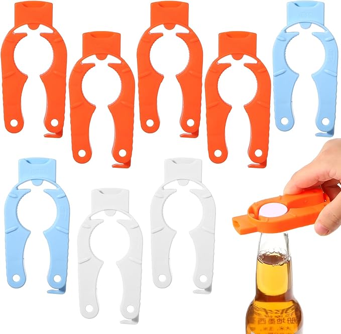 8 Pcs Water Bottle Opener Plastic Bottle Cap Opener Multi-Purpose Orange Soda