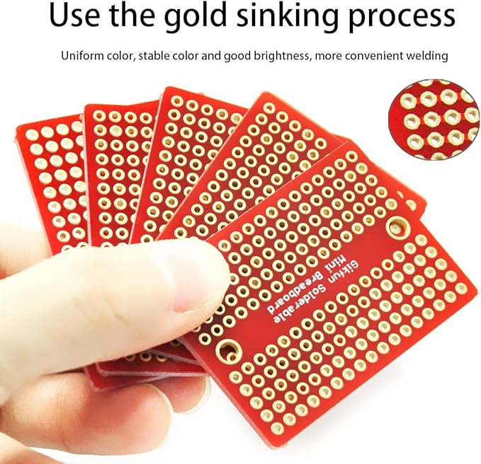 Gikfun Mini Solder-able Breadboard Gold Plated Finish Proto Board PCB for Arduino Electronic DIY (Pack of 5PCS) GK1009