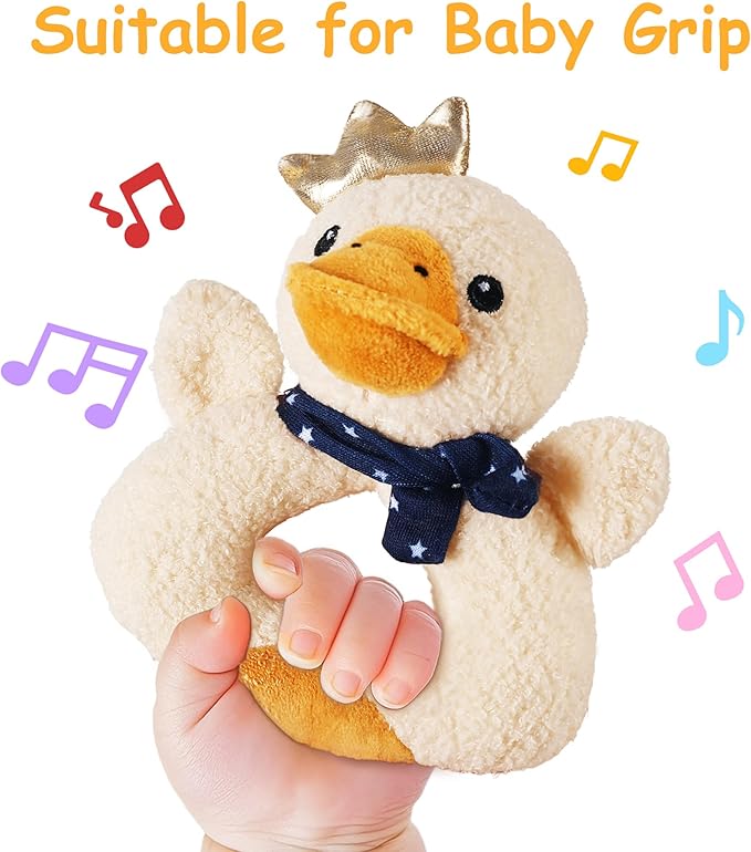 iPlay, iLearn Baby Toys 3 6 12 Month Newborn Gifts, Infant Soft Farm Stuffed Animal Rattles Plush Barn, Boy Girl Stuff, Shower Basket Stuffer, Sensory Hand Development Toy 0 2 4 7 9M 1 Yr - Farm