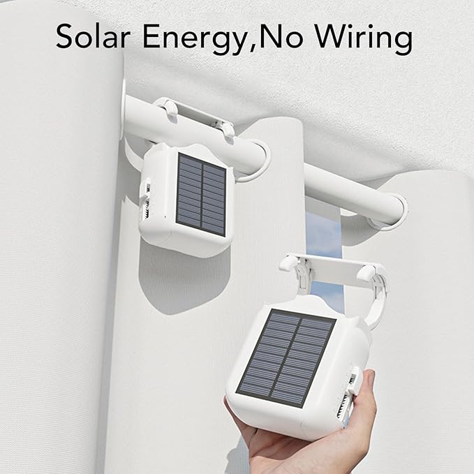 ZIZEV Solar Powered Smart Curtain Motor, APP Remote Control Automatic Curtain