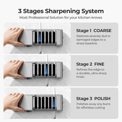 Narcissus Knife Sharpener, 3 Stages Diamond Electric Knife Sharpener