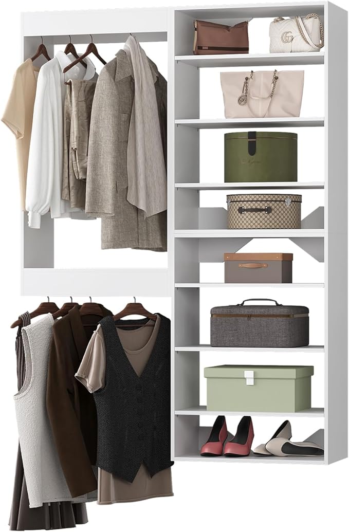 Modular Closet System, Wood Closet Tower Storage