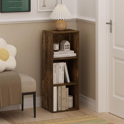 Furinno LUDER Book Shelf, 3-Cube Bookshelf, Bookcase