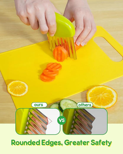 26 Pcs Kids Knife Set, Montessori Kitchen Tools for Toddlers' Real Cooking, BPA Free Knife Set Includes Crinkle Cutters Kid Safe Knives Cutting Board Peeler, Kitchen Tools for 4+ Year Old Girl Boy