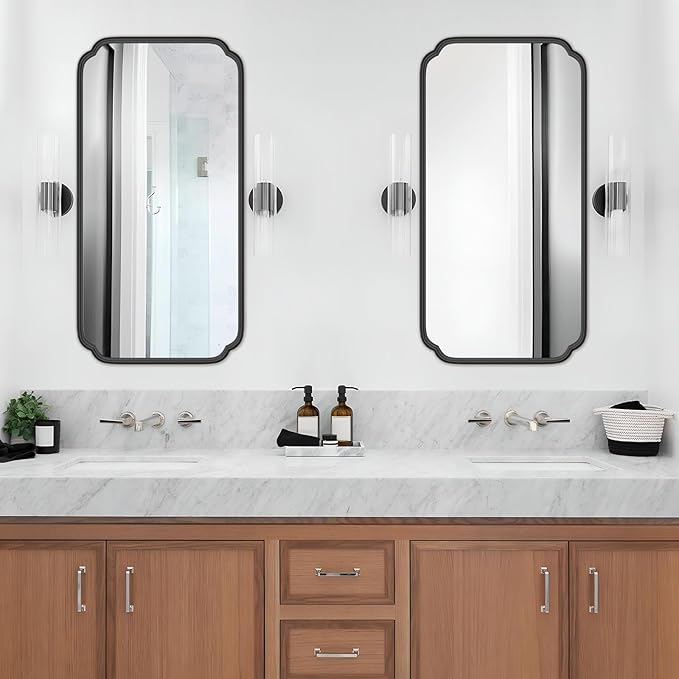 48 x 24 Inch Black Bathroom Vanity Mirror
