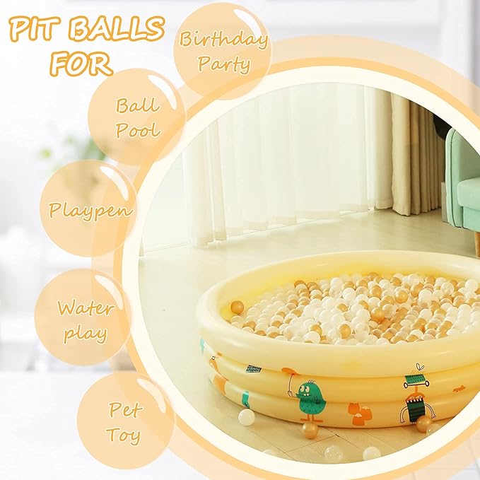 Realhaha Ball Pit Balls 50 100 200 500 Play Balls Plastic Balls for Baby Girls Toddlers Kids Play Tent Pool Playhouse Playpen Party Decoration