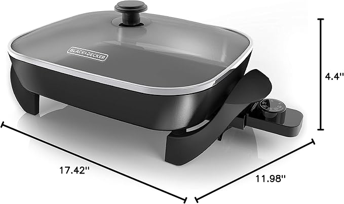 BLACK+DECKER Electric Skillet, Variable Temperature Control, Nonstick Cooking