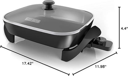 BLACK+DECKER Electric Skillet, Variable Temperature Control, Nonstick Cooking