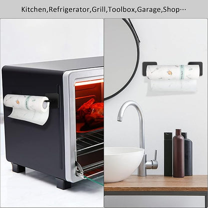 Paper Towel Holder Black Magnetic Mount Paper Tower Bar