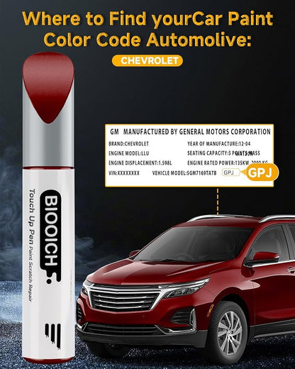 Touch Up Paint Pen Exact Color Match Car Chip and Scratch Repair (for Chevrolet, Cajun Red(GPJ/WA434B))