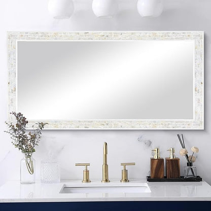 Tanmicoshomy 24 x 47 Inch White Rectangle Wall Mirror, Rectangular Mirrors