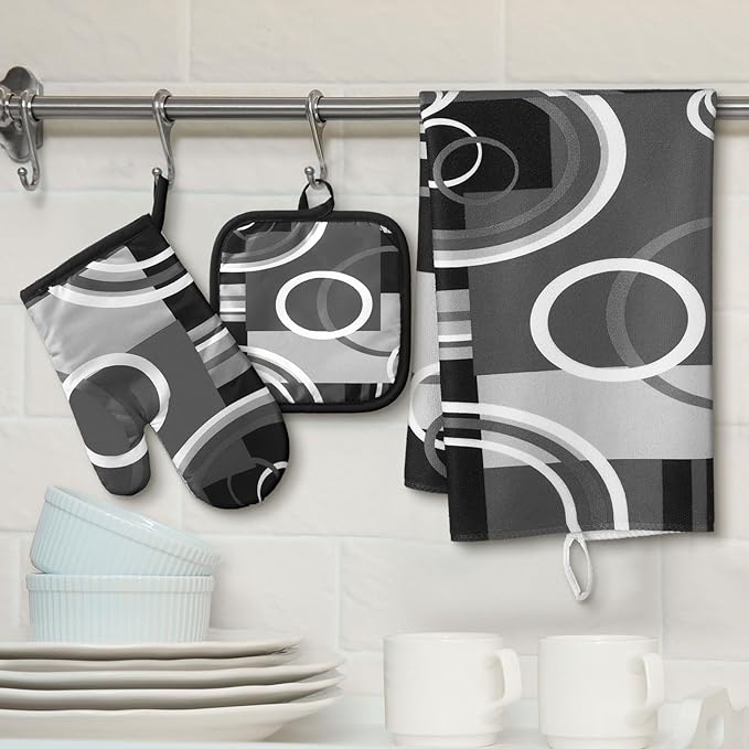 Jingmore 6 Pcs Kitchen Decor Set Accessorie Farmhouse Kitchen Towels Pot