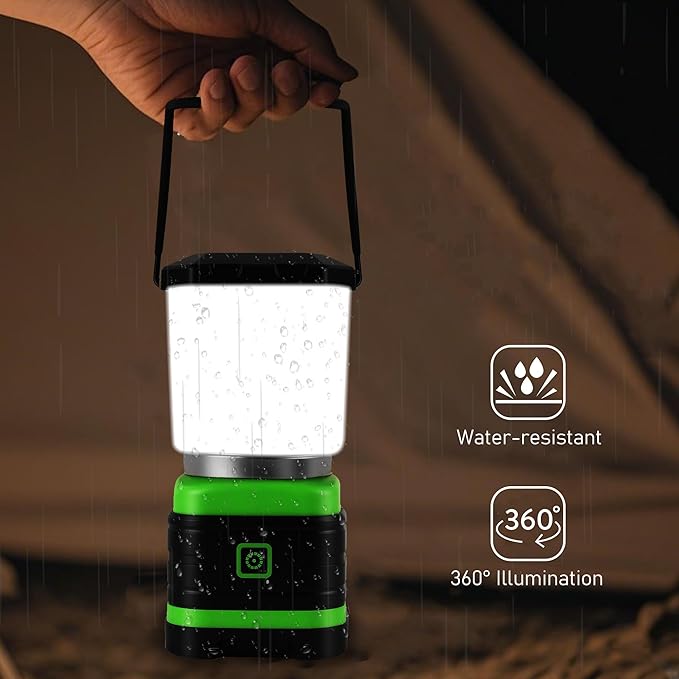 Lichamp LED Camping Lantern, Battery Powered LED Lights Camping Essentials, Portable Lanterns Flishlights for Emergency, Hurricanes, Outdoor Hiking, Power Outages, Survival Gear and Home Use, 2 Pack