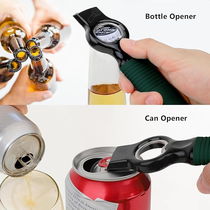 2-Pack Magnetic Beer Bottle Opener & Soda Can Opener, 2-in-1 Bottle Opener and
