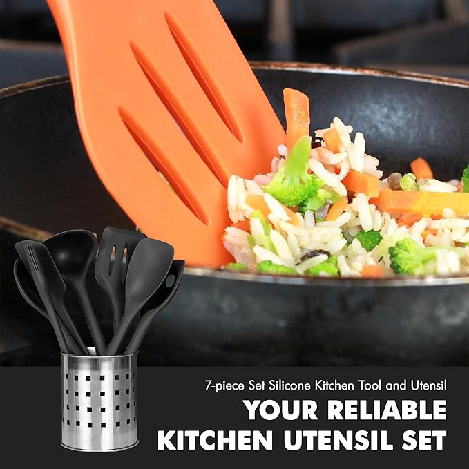 Chef Craft - Premium Silicone Kitchen Tools and Utensils Set, Non-Scratch