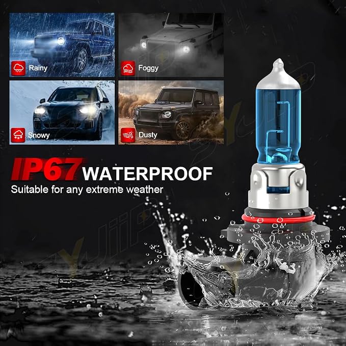 Upgraded Halogen Headlight Bulbs For Ford Escape S SE 2013 2014 2015 2016 2017 2018 2019 2020 2021 2022 2023, 9005 H11/H9 High Low Beam Halogen Lights, 6000K White, 300% Brightness, Plug n Play, 4-PCS
