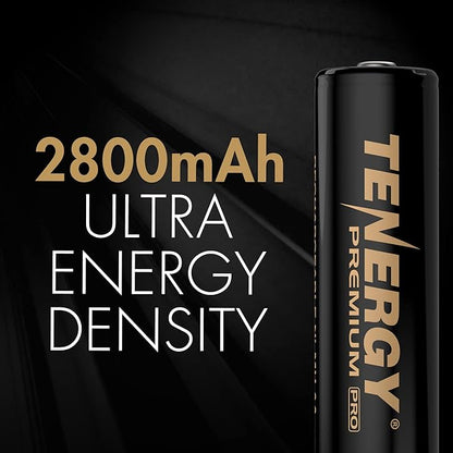 Tenergy 8 Count AA NiMH Premium Pro Rechargeable Batteries and TN480U 8-Bay LCD