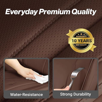 Coverland Custom SUV Car Seat Covers Front Seats for [2020-2025 Subaru Outback] - Protector Car Seat Cover Water Resistant Leather Memory Form Back Support Seat Cushion [Front-Dark Brown]