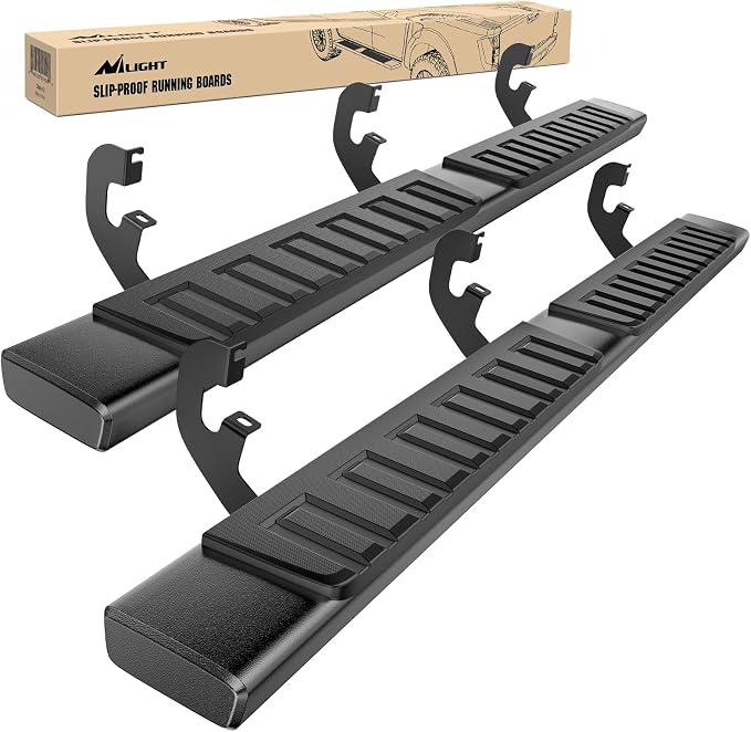 Nilight Running Boards for 2019-2026 Chevy Silverado/GMC Sierra 1500 Double Cab 2020-2026 Silverado/GMC Sierra 2500HD 3500HD 6 Inch Aluminum Bolt-on Powder Coated Side Step Nerf Bars